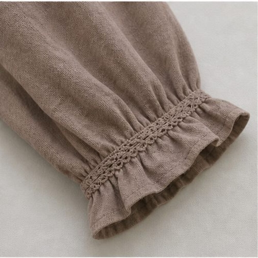 Taupe Ruffle Blouse - Picture 5 of 6
